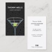 Événements Bartender Carte de visite festif (Devant / Derrière)