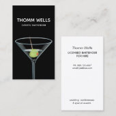 Événements Bartender Martini Carte de visite (Devant / Derrière)