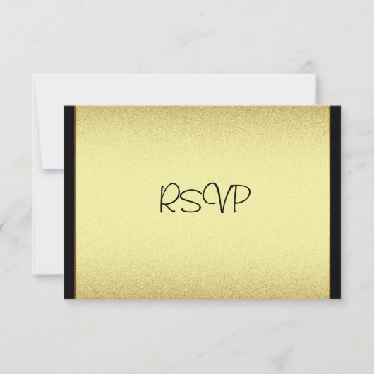 Événements de carte de réponse RSVP Gold Black (Devant)