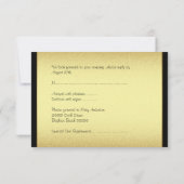 Événements de carte de réponse RSVP Gold Black (Dos)