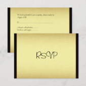 Événements de carte de réponse RSVP Gold Black (Devant / Derrière)