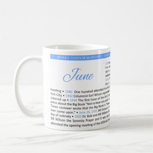 Événements marquants de l'histoire des AA - Tasse  (Gauche)