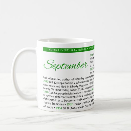 Événements marquants de l'histoire des AA - Tasse (Gauche)