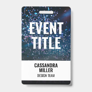 Evenementtitel met foto-achtergrond Backstagepas Badge
