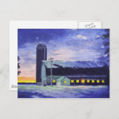 Evening Barn Sunset-briefkaart Briefkaart (Voorkant / Achterkant)