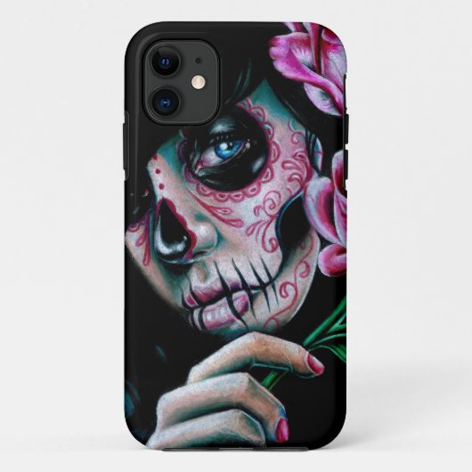 Evening Bloom Sugar Skull Girl Case-Mate iPhone Case (Achterkant)