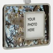 Evening Cherry Blossom I Spring Floral Verzilverd Kader Ornament (Rechts)