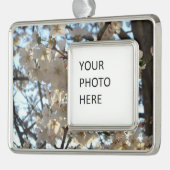 Evening Cherry Blossom I Spring Floral Verzilverd Kader Ornament (Links)