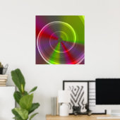Evening Dawn Psychedelic Hypnotic Swirl Poster (Thuiskantoor)