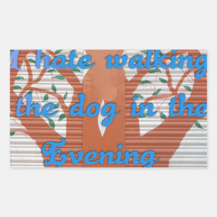 Evening Dog Walk Dread beroemd gemaakt door I Hate Rechthoekige Sticker