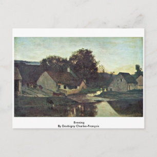 Evening door Daubigny Charles-François Briefkaart
