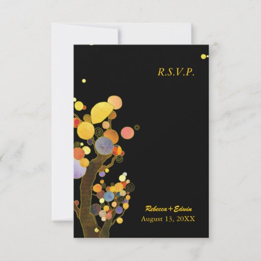 Evening Garden Trees Modern Wedding RSVP (Voorkant)