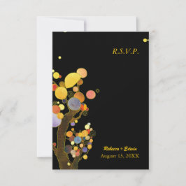 Evening Garden Trees Modern Wedding RSVP Kaartje