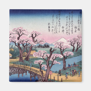 Evening Glow bij Koganei Bridge, Ando Hiroshige Magneet