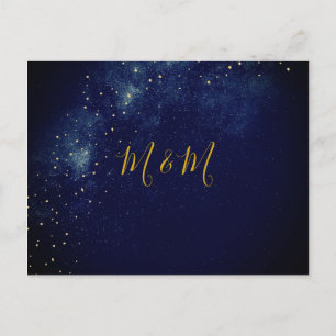 Evening Gold Stars Blue Astral Weddenschap Briefkaart