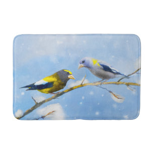 Evening Grosbeak schilderen - Kute Original Dog Ar Badmat