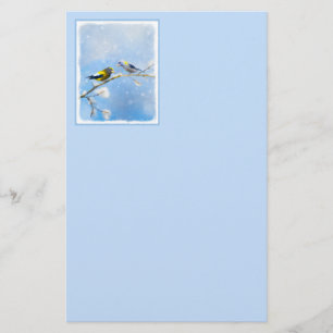 Evening Grosbeak schilderen - Kute Original Dog Ar Briefpapier
