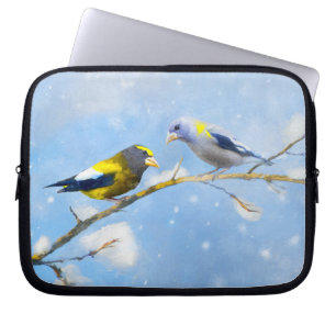 Evening Grosbeak schilderen - Kute Original Dog Ar Laptop Sleeve