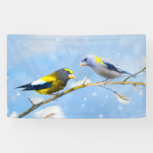 Evening Grosbeak schilderen - Kute Original Dog Ar Spandoek