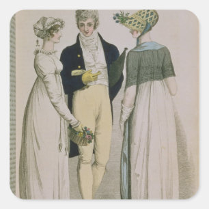 Evening jurken ter illustratie vierkante sticker