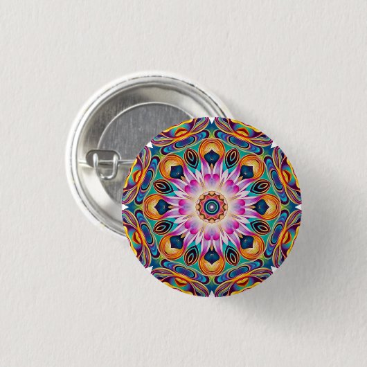 Evening Lotus Mandala Button (Voorkant /achterkant)