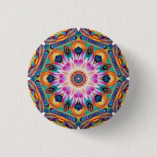 Evening Lotus Mandala Button (Voorkant)