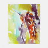 "Evening Perch" Hummingbird Print Fleece Deken (Voorkant)