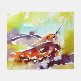 "Evening Perch" Hummingbird Print Fleece Deken