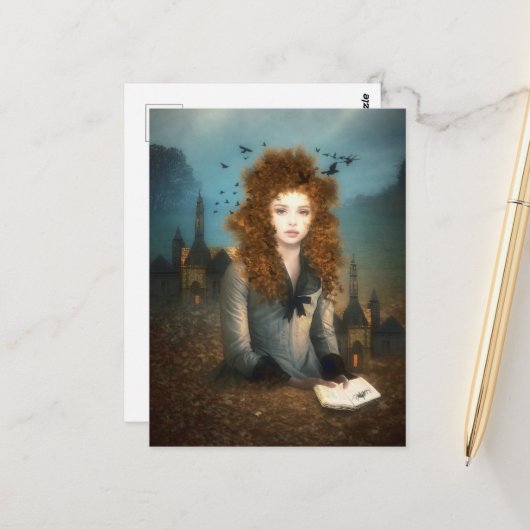 Evening Reading   Briefkaart (Voorkant / Achterkant in situ)