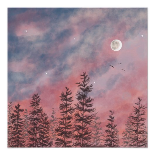 Evening red sky perfect poster (Voorkant)