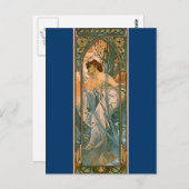 Evening Reverie - door Alphonse Mucha Briefkaart (Voorkant / Achterkant)