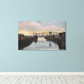 Evening Scene op de Wishkah Canvas Afdruk (Insitu (Houten vloer))