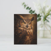 Evening Sentinel | Art de hibou | Carte postale (Debout devant)