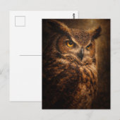 Evening Sentinel | Art de hibou | Carte postale (Devant / Derrière)