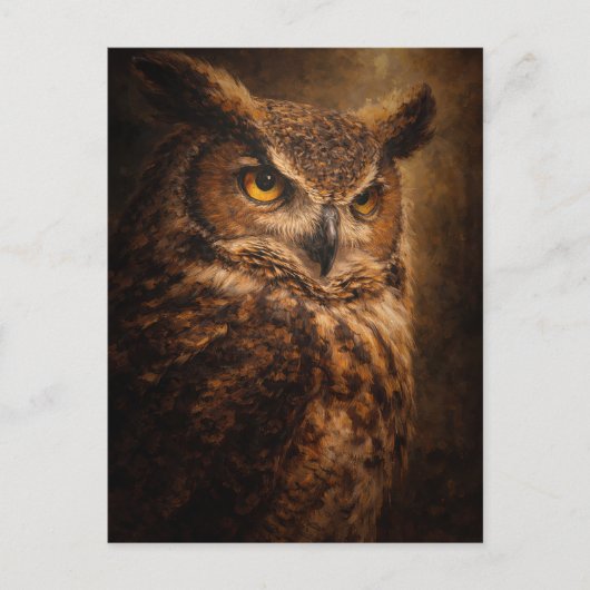 Evening Sentinel | Art de hibou | Carte postale (Devant)
