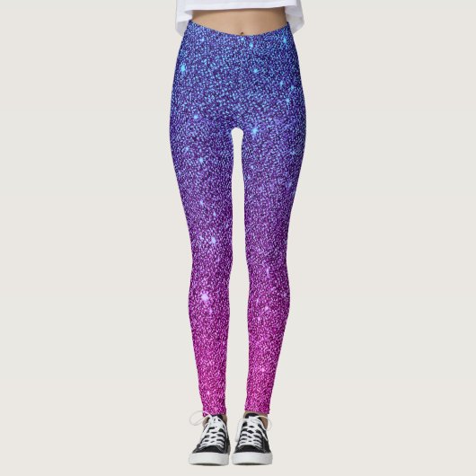 Evening Sky Glitter Athleisure Yoga Pants Leggings (Voorkant)