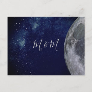 Evening Sky Moon Stars Wedding Briefkaart