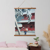 Evening Snow at Edo River Hasui Kawase Hangend Wandkleed (Slaapkamer)