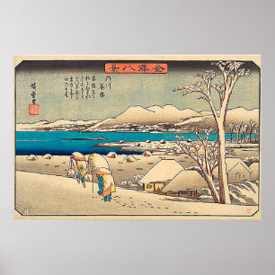 Evening Snow in Uchikawa-Utagawa Hiroshige Poster