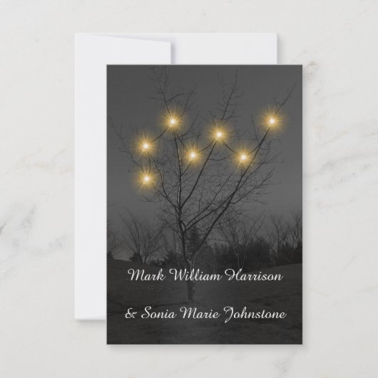 Evening Tree Garden Huwelijksuitnodiging Kaart (Voorkant)