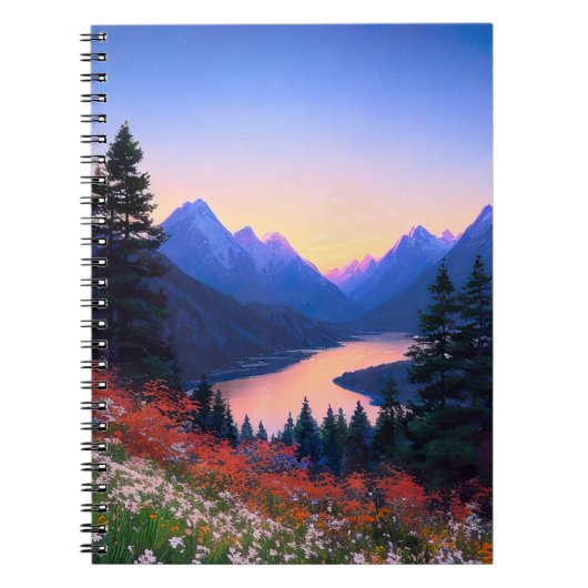 Evening's Grace in de bergvallei Notitieboek (Voorkant)