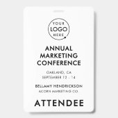 Event Badge 4x6 | Conference Schedule QR Code Pass (Voorzijde)