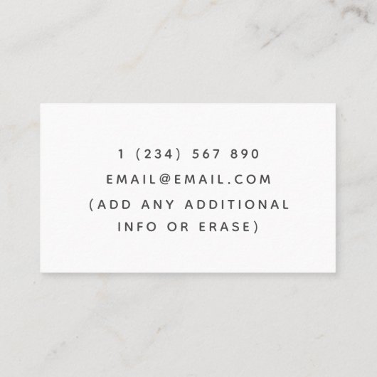 Event Bartender Cocktail Mixologist Classic White Visitekaartje (Achterkant)