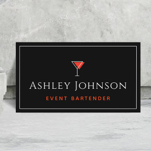 Event Bartender Cocktail Mixoloog Red & Black Visitekaartje