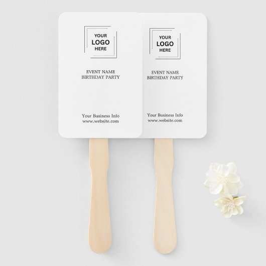 Event Branding | Auction Paddle Modern Logo Handwaaier (Voorkant en achterkant)