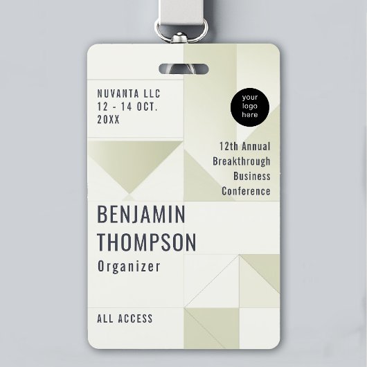 Event Conference Business Corporate Green ID Naam Badge