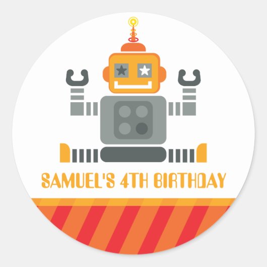 EVENT DECORATIEVE STICKER:: robot 2 Ronde Sticker (Voorkant)