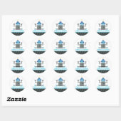EVENT DECORATIEVE STICKER:: robot 4 Ronde Sticker (Vel)