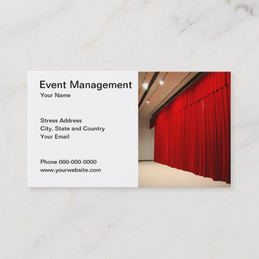 Event Management Visitekaartje (Voorkant)
