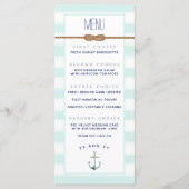 Event Mint & Witte Gestreepte ⚓Nautische Knoop Tro Menu (Voorkant)